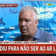 A entrevista de Jorge Costa momentos antes de sofrer paragem cardiorrespiratória