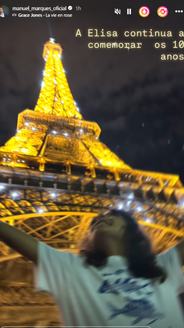 Manuel Marques mostra a filha em Paris, na comemoração do 10º aniversário