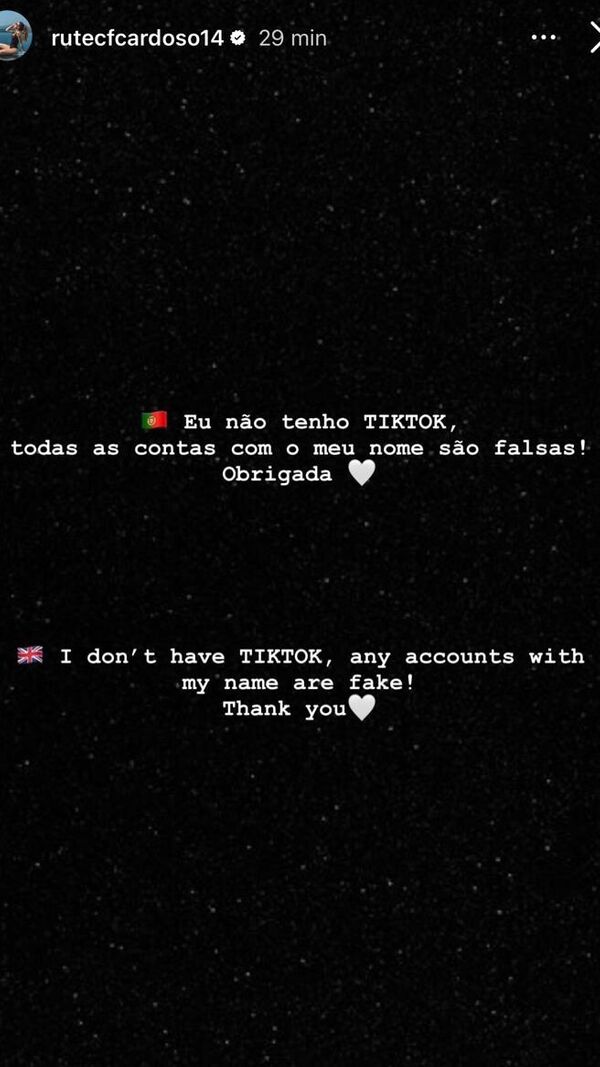 Rute Cardoso faz esclarecimento nas redes sociais