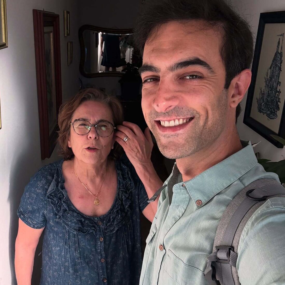 Viriato Quintela com a mãe, Gabriela