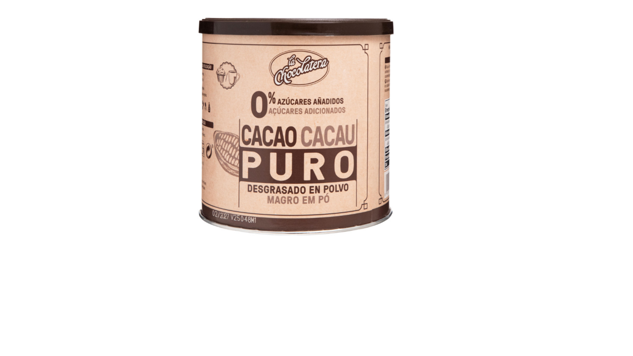 Cacau puro magro em pó, ideal para papas de aveia e outras receitas