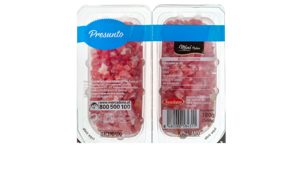 Mini cubos de presunto curado da Mercadona