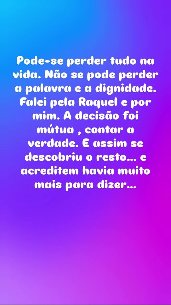 Acusações de Cláudia a Hugo