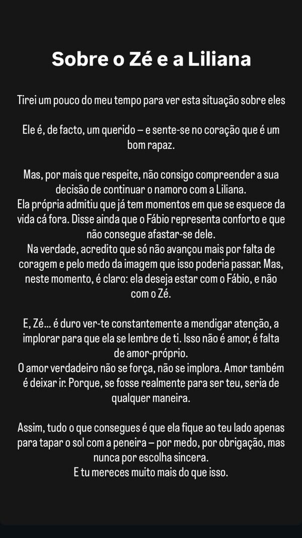 Tiago Rufino, Zé, Liliana
