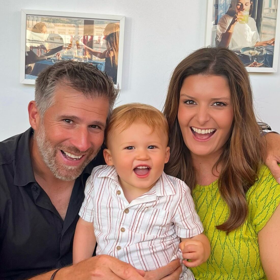 Maria Botelho Moniz com Pedro Bianchi Prata e o filho, Vicente