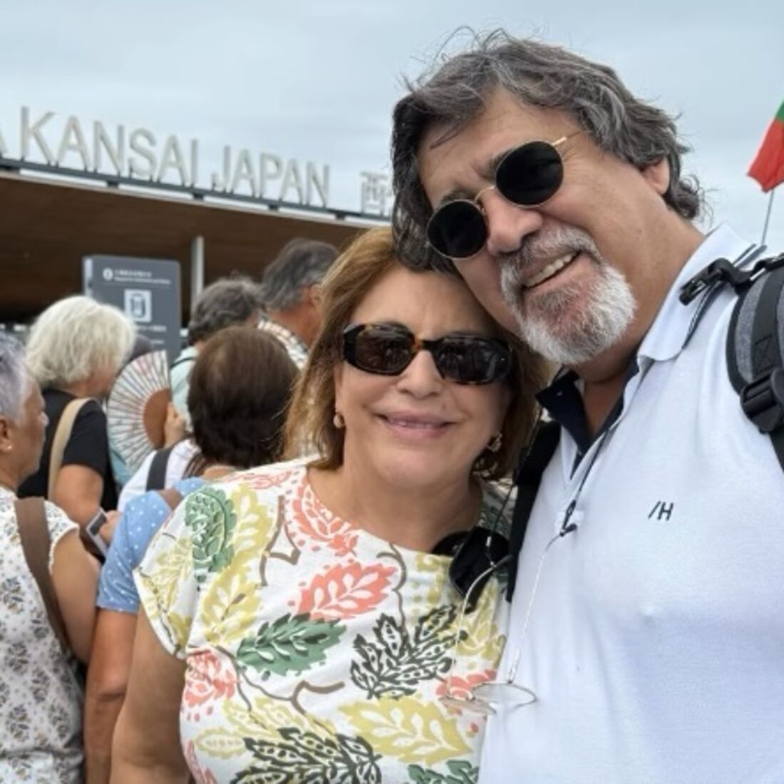 Dina Aguiar com o companheiro, Fernando Girão, em viagem pelo Japão