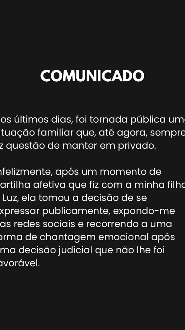 Bárbara Norton de Matos, comunicado