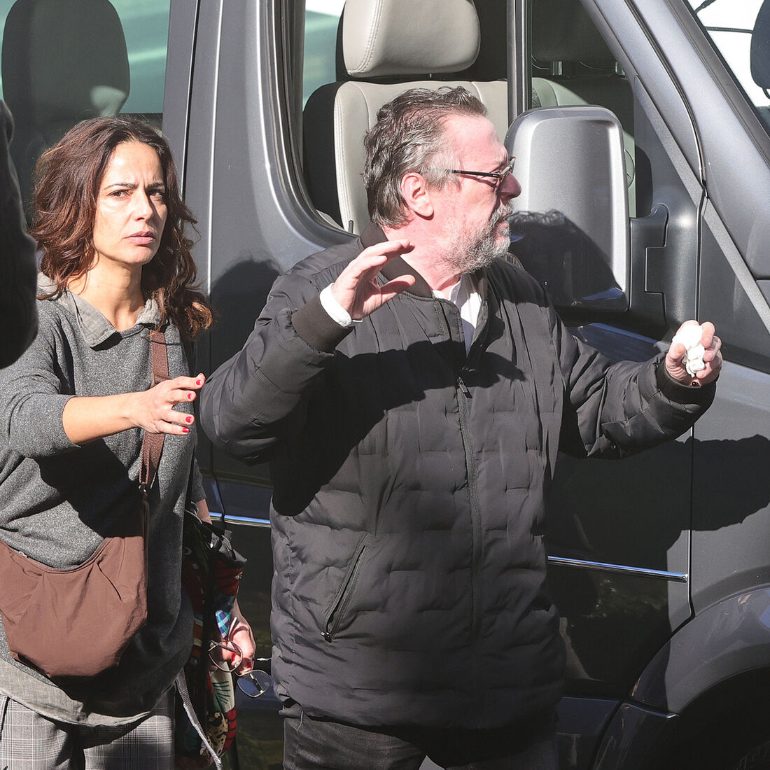 Susana Arrais e António Melo no funeral de Almeno Gonçalves