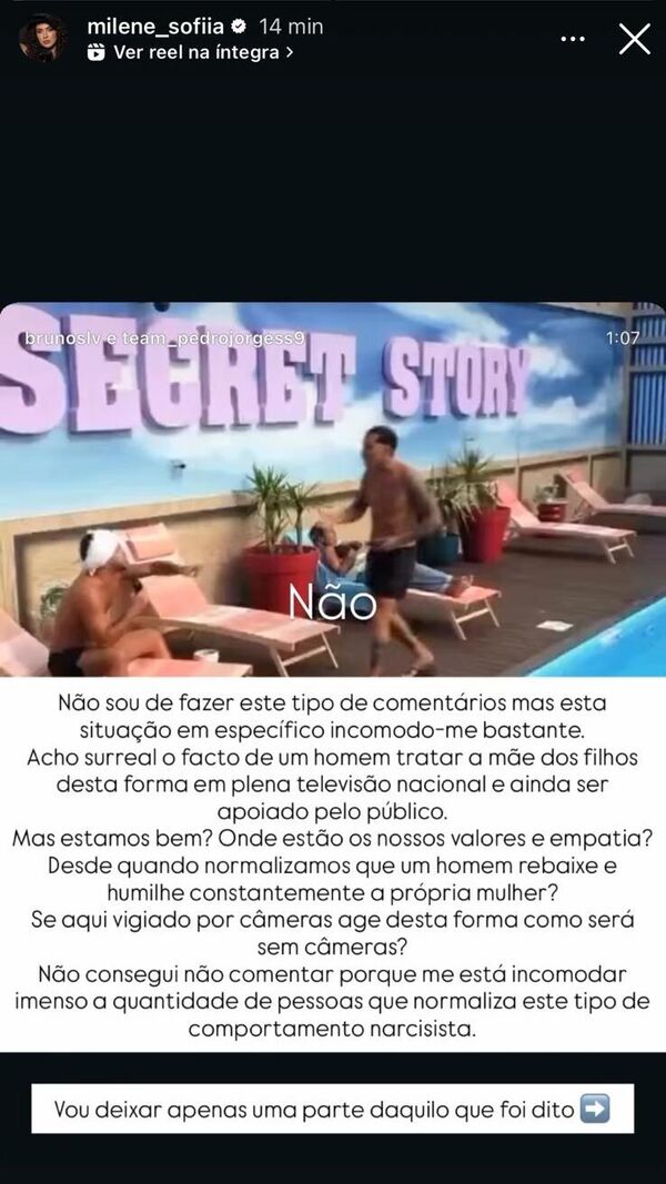 Milene, Pedro Jorge, Marisa, story