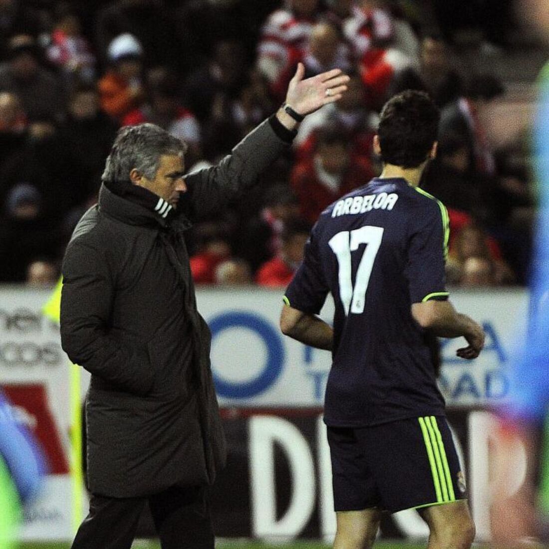 José Mourinho e Álvaro Arbeloa no Real Madrid
