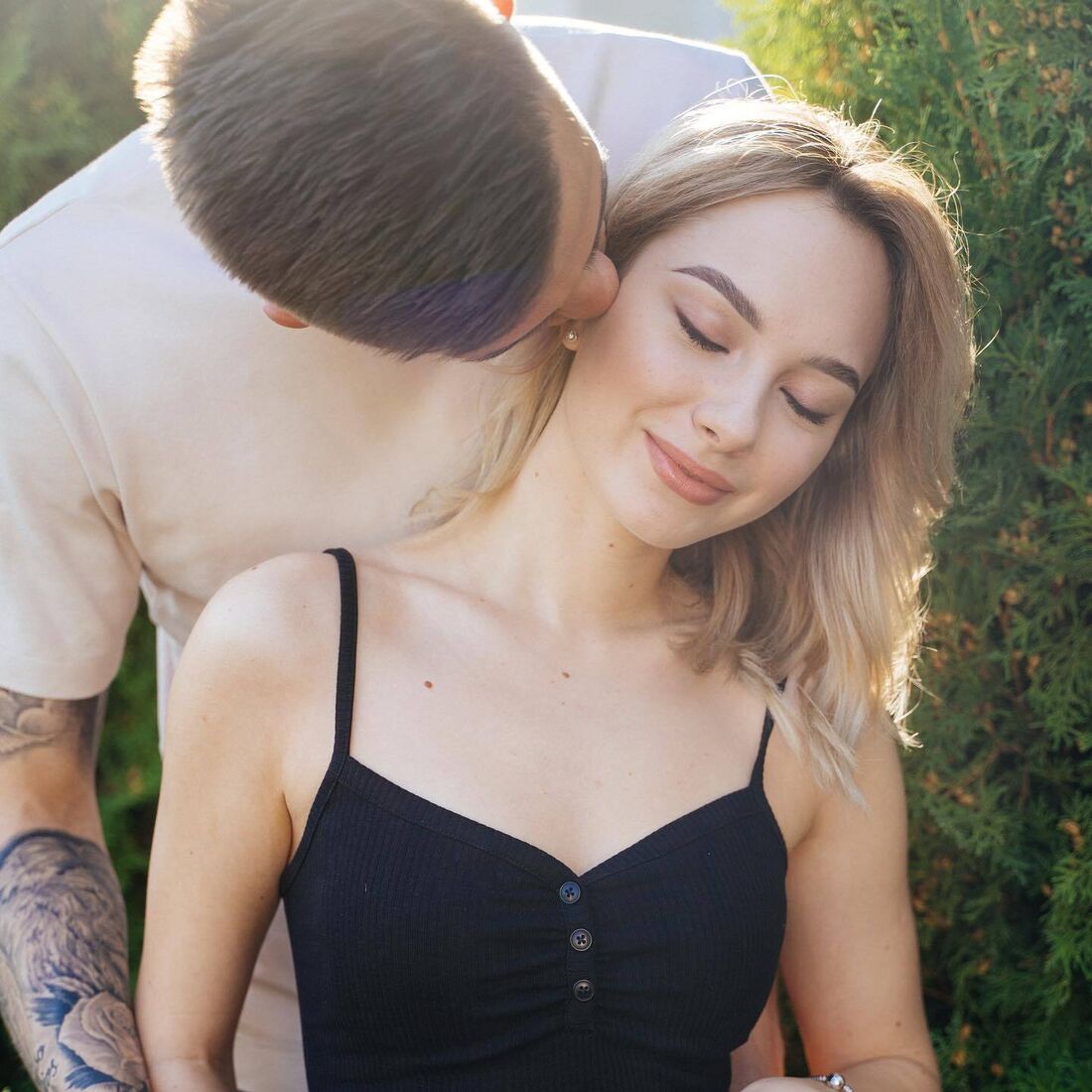 Anatoliy Trubin e a mulher, Maryna