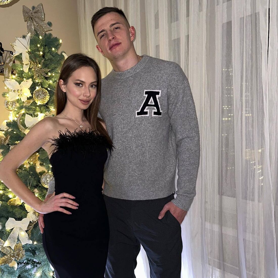 Anatoliy Trubin e a mulher, Maryna