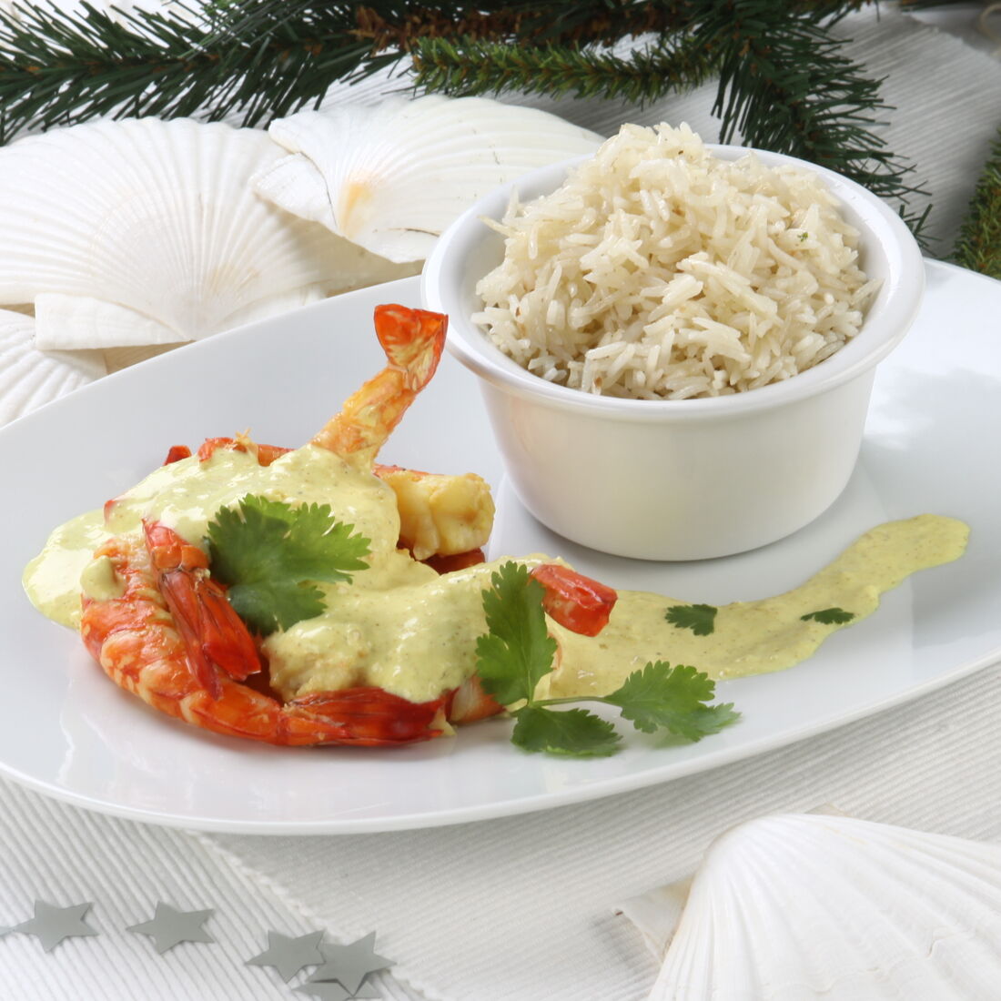 Caril de camarão afrodisíaco, refeição romântica para celebrar o dia dos namorados