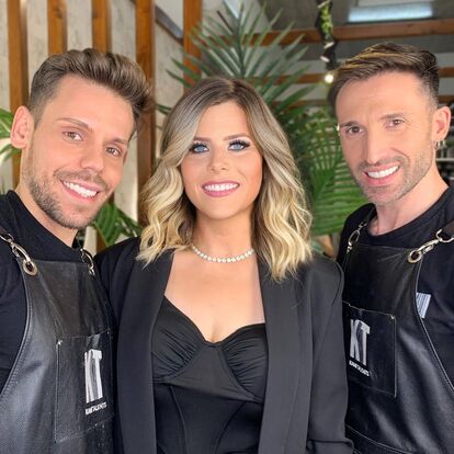 Noélia Pereira entre o casal João Calado e Filipe Delgado