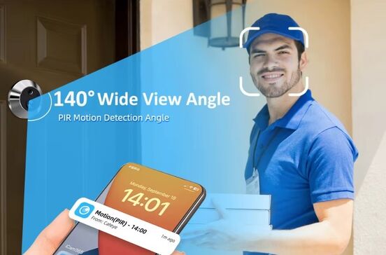 Câmara de segurança com deteção de movimento e visão ampla