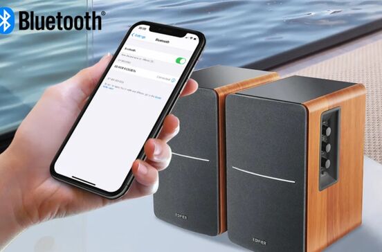 Colunas Edifier ligadas via Bluetooth para som potente e sem fios