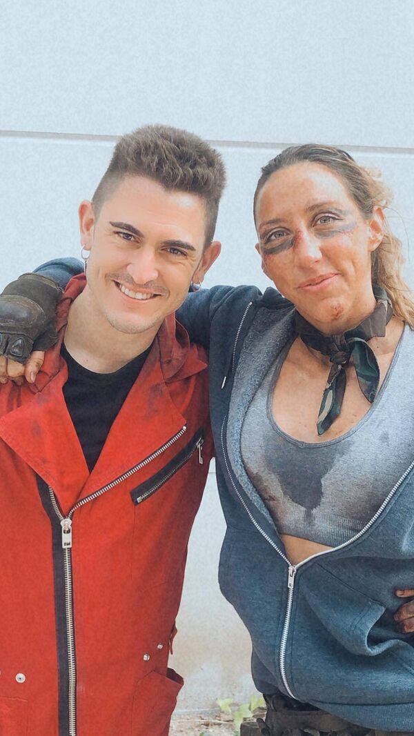 Jennifer Miranda no set de La Casa de Papel