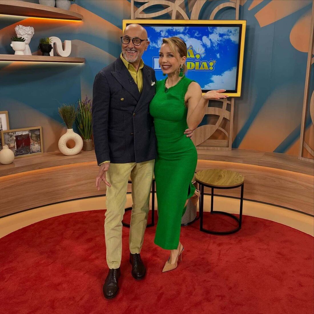 Rui Oliveira e Luciana Abreu no estúdio do 'Olá, Bom Dia'