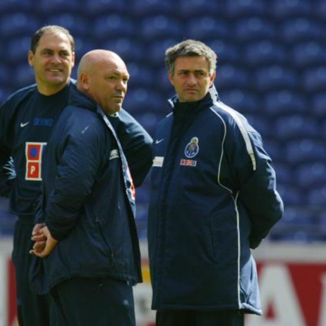 José Mourinho com Silvino Louro e André