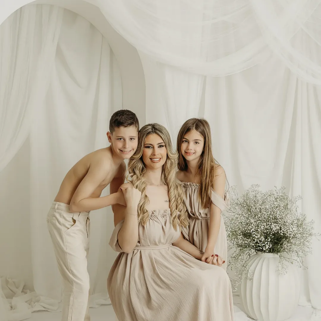 Bernardina Brito e filhos.