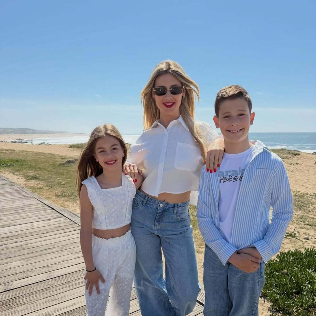 Bernardina Brito e filhos.