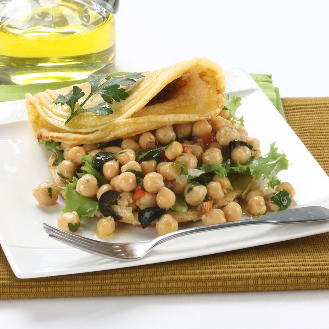 Salada de wraps com grão de bico