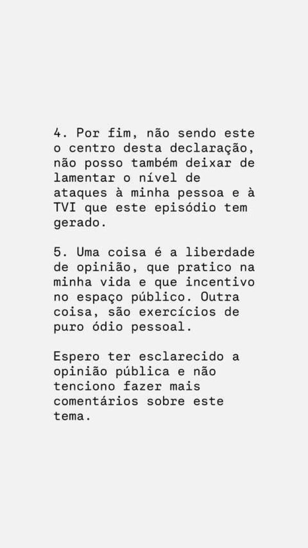 Cristina Ferreira, comunicado