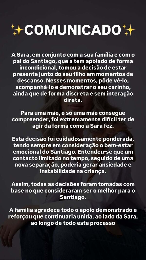 Sara, comunicado
