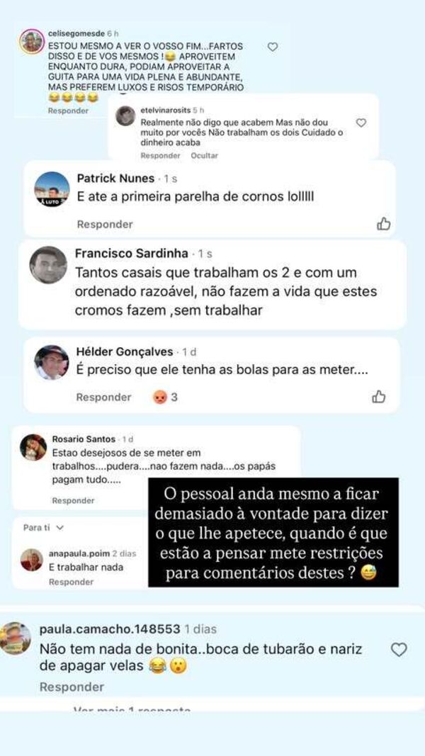 Mensagens denunciadas por Dylan