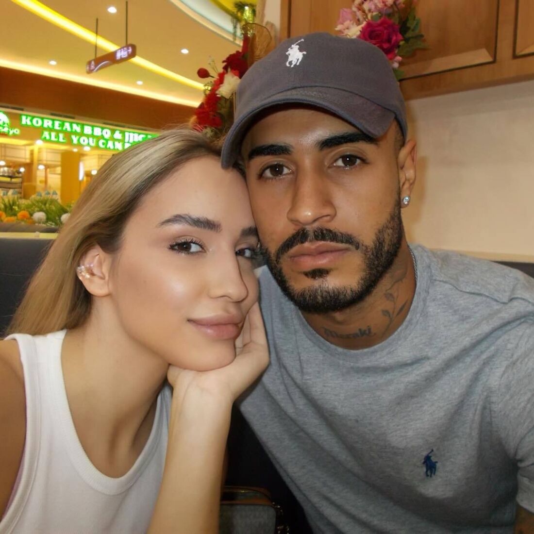 Cátia Basílio com o marido, Victor Luiz