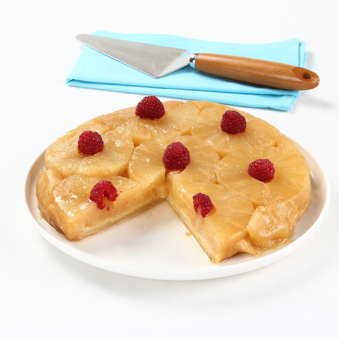 Tarte Tatin de Ananás com framboesas