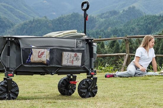 Carrinho de praia dobrável, com 100 kg de capacidade, para levar tudo para o areal