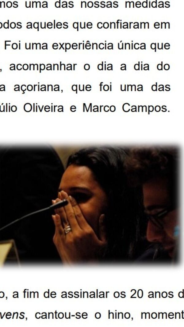 Lara Lopes enquanto membro do Parlamento de Jovens
