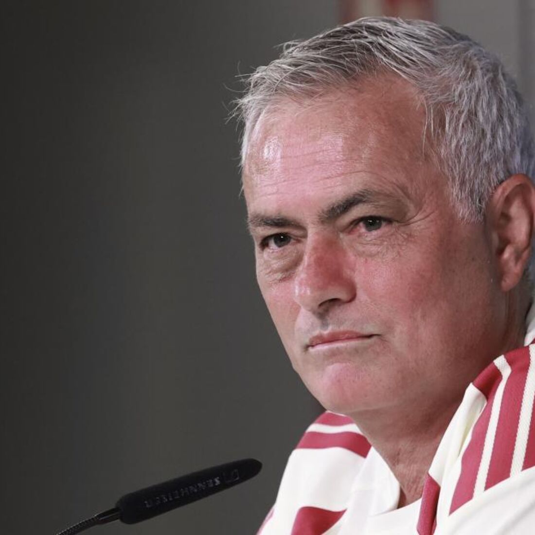 Real Madrid's head coach Jose Mourinho attends a press conference