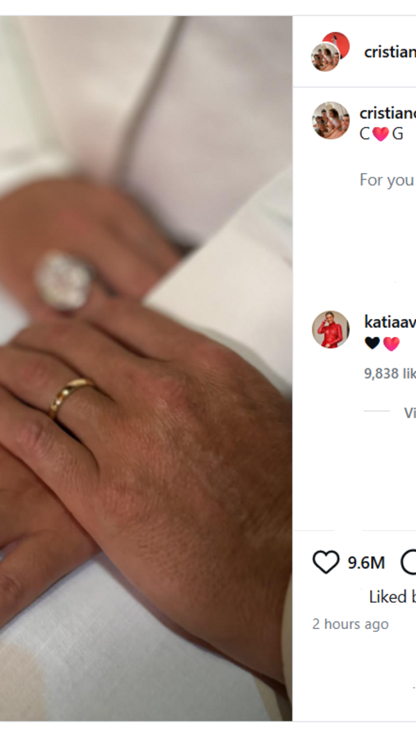 Cristiano e Georgina mostram as alianças, Kátia Aveiro reage