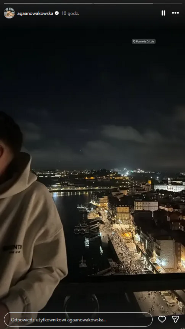Agniezka Nowakowska com homem no Porto