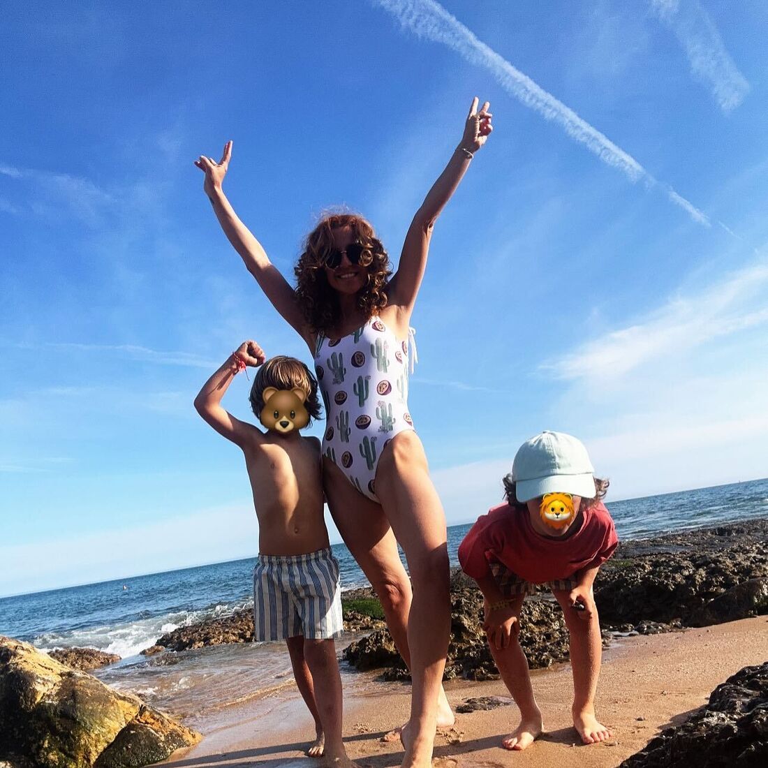 Inês Herédia e os filhos Luís e Tomás