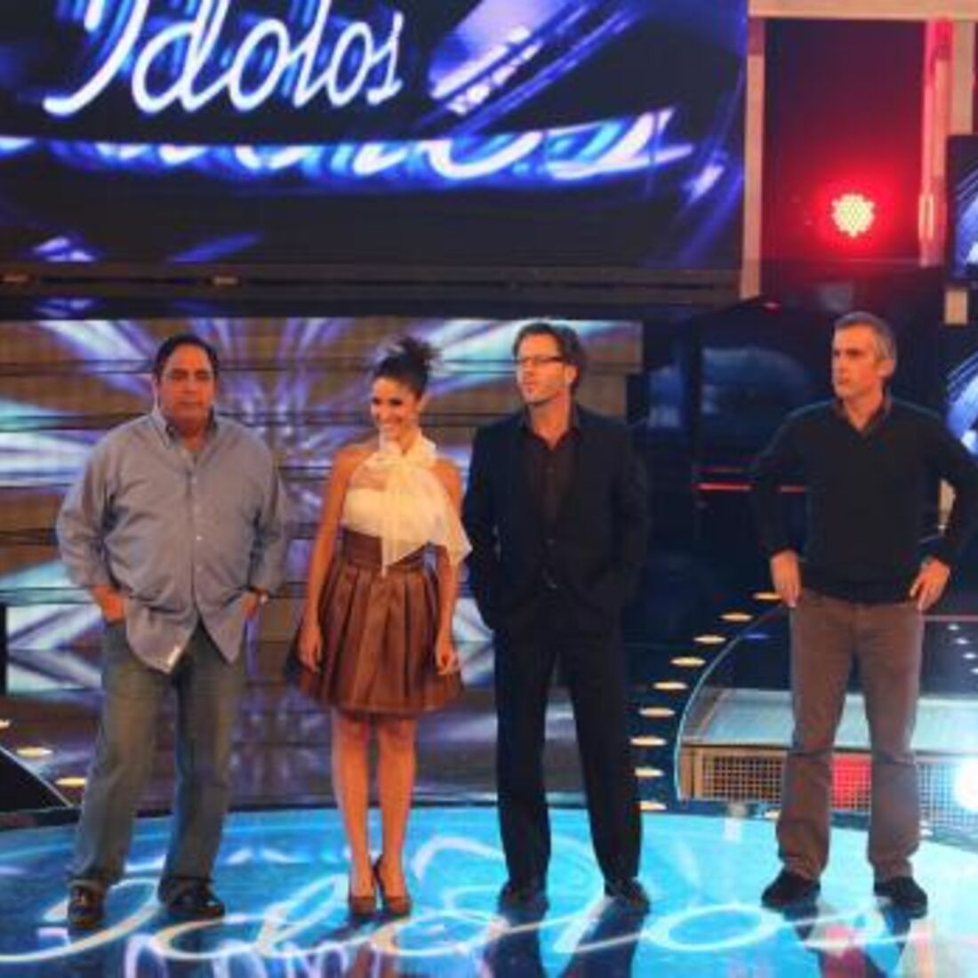 O júri do Ídolos com Manuel Moura dos Santos, Roberta Medina, Laurent Filipe e Pedro Boucherie Mendes