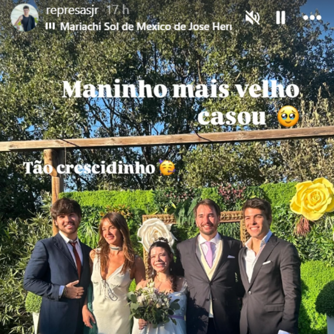 Filho de Luís Represas casa-se meses após a morte do músico